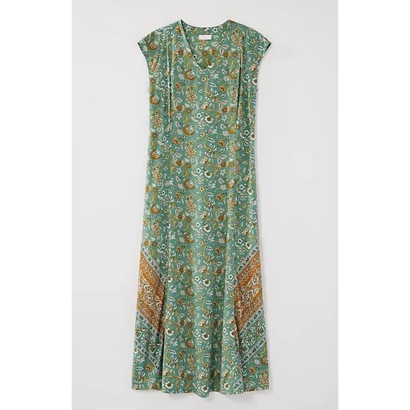 Pure Jill Printed V-neck Maxi Floral Boho Lagenlook Dress Size S - Picture 11 of 11